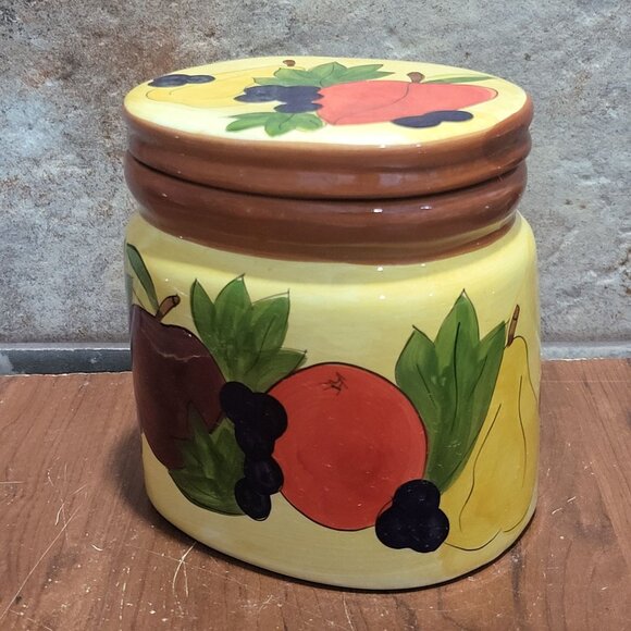 Ceramic Cannister Fruit Design Rubber Seal - Picture 8 of 10